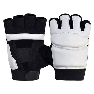 Guantes de gimnasio de medio dedo, material de malla, negro, blanco, unisex, equipo de entrenamiento para levantamiento de pesas, diseño sin cordones, guantes de entrenamiento físico - Product Image 1
