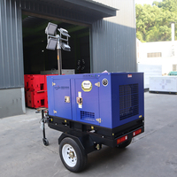 Groupes électrogènes diesel silencieux sur remorque 20/25/30/40/50/80/100 KVA, tours d'éclairage, 50 Hz 60 Hz, générateur diesel d'urgence, centrale électrique