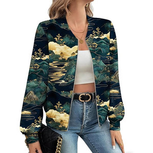 Wholesale Price <b>Womens</b> Bomber <b>Jacket</b> Casual Winter Single Button Lightweight Outerwear Sheep Skin Fabric for Trendy Everyday - Product Image 4
