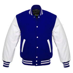 Chaqueta de hombre con mangas de cuero y cuerpo de lana, estilo clásico, de manga larga. - Product Image 1