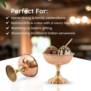 Tazón de Helado de Cobre Pulido, Taza de Postre Metálica con Soporte, Tazón de Servir de Lujo Apto para Lavavajillas para el Hogar, Fiestas y Restaurantes - Product Image 6