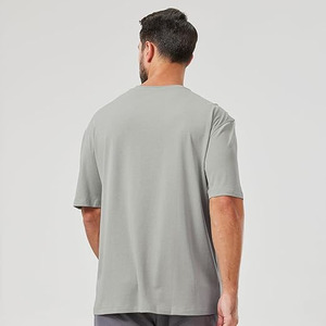 เสื้อยืดโอเวอร์ไซส์ผู้ชาย ผ้าฝ้าย 100% ทรงหลวม ใส่สบาย หนานุ่ม  ลายเรียบ  ปรับแต่งได้ตามต้องการ - Product Image 6