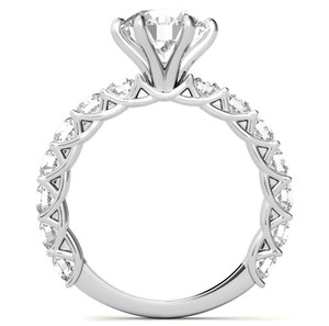 <b>Solitaire</b> Moissanite <b>Ring</b> 925 Sterling <b>Silver</b> 18k Gold Plated Engagement Wedding Anniversary Party Promise Bridal Gift - Product Image 2