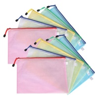 Conjunto de billeteras de plástico de varios tamaños, carpeta de documentos, bolsas de archivo con cremallera, A3, A4, A6, bolsa de malla con cremallera, 15 Uds.
