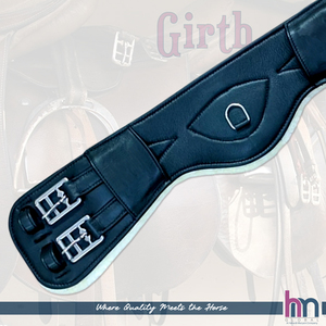 Cincha de Doma Premium HMGLOBAL de Cuero Suave Acolchada con Neopreno, Ajuste SS, Tamaño 20-32 Pulgadas, Empaque Individual - Product Image 1