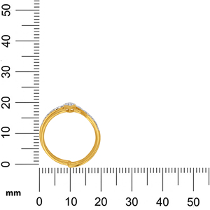 Delicado anillo geométrico de oro amarillo de 14 quilates, corte redondo de 0,25 quilates, banda simple en forma de V, joyería fina para mujer - Product Image 5