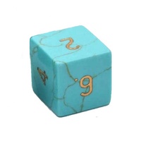 Pierre d6 cube de dés bleu turquoise howlite pierre précieuse naturelle pierre de cristal d6 dés pierre gravée dés personnalisés Vikings grossiste