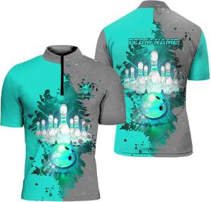 Breathable Cheap Price Short Sleeves Fire Pattern Cricket Polo Shirt Design Team logo Name Custom <b>Bowling</b> Shirt - Product Image 3