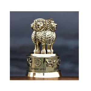 Piliers Ashoka en laiton faits à la main, statue élégante de l'emblème national pour la décoration de la maison, du bureau ou de la table - Product Image 6