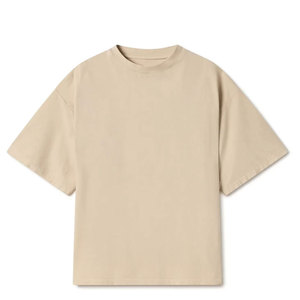 T-shirt d'été fin en soie glacée pour homme, col rond, manches courtes, décontracté, 100 % coton, uni, en modal tricoté, coupe oversize - Product Image 1