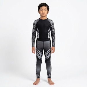 Conjunto de Rash Guard y Spats de MMA para Niños, Camiseta de Compresión de Manga Larga con Camuflaje Digital, Absorbe la Humedad - Product Image 4