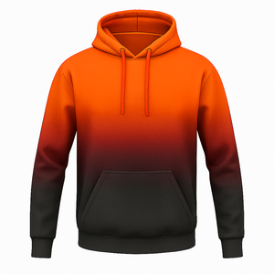 Sweat-shirt à capuche dégradé jaune et noir élégant pour homme, 100 % coton, molleton doux, anti-boulochage, décontracté, tendance, chaud - Product Image 3