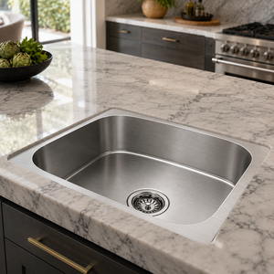 Brushed Stainless Steel <b>Kitchen</b> <b>Sink</b> 304 Grade Single Bowl Countertop Basin Trending - Product Image 6