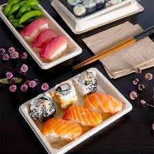Square Plastic 4 Compartment Eco-Friendly Handmade Modern Serving <b>Plate</b> <b>Disposable</b> Minimalist Design for Travel Food - Product Image 2