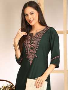 Indian Traditional Wear Viscose Rayon Kurti Tunic for Women Knee Length Ethnic Wear Casual Pakistani Indian Outfit for Women - Product Image 5