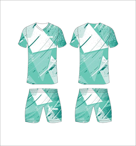 Conjunto de Camiseta de Fútbol con Patrón Geométrico Sublimado Personalizado, Cuello en V, Manga Corta, Uniformes de Fútbol para Hombre, Absorbe la Humedad, para Adultos - Product Image 1