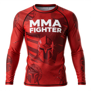 Camiseta de compresión de manga larga para hombre, diseño de luchador de MMA, sublimación, secado rápido, atlética - Product Image 3