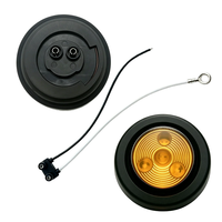 Kit de feux de position latéraux LED ronds de 2 pouces rouge ambre pour remorque avec passe-câble