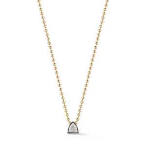 Collares con Colgante Solitario de Oro Sólido 14k 18k con Bisel, Diamante Cultivado en Laboratorio, Rodio Negro, Cadena de Bolas, Joyería Fina al por Mayor - Product Image 3