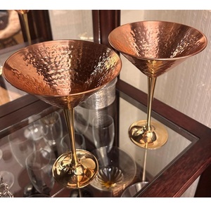 Handmade Brass Wine Glass Set Gold Goblets Elegant <b>Drinkware</b> for Wedding Party Barware Home Decor Gift Set - Product Image 5