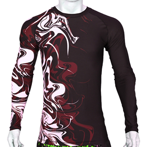 Haut de compression personnalisé pour homme à manches longues, sublimé, pour BJJ MMA, séchage rapide, respirant, pour la gym et le fitness - Product Image 1
