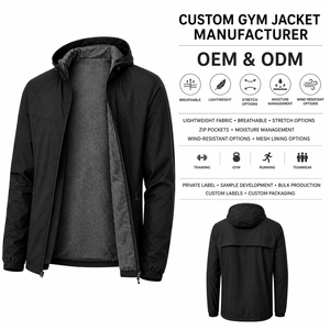 Chaqueta Deportiva de Invierno para Hombre, Ligera, Transpirable, con Cierre Completo, de Poliéster Cálido, con Logotipo Personalizado, Proveedor de Ropa Deportiva al por Mayor - Product Image 4