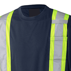 Factory Wholesale long Sleeve Reflective Safety Cotton Polo Shirt High Visibility Security <b>Work</b> Wear T Shirts High Quality - Product Image 3