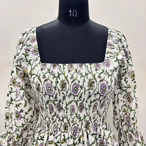 Vestido Casual Midi para Mujer, Tejido 100% Algodón, Liso, Manga Corta, Cintura Imperio, Estilo Babydoll, Cuello en V, Holgado, Funcional - Product Image 2