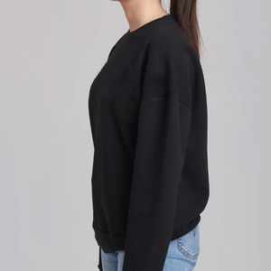 Sweat-shirt pour femme 100% coton, couleur unie, écologique, respirant, coupe ajustée, pull d'hiver - Product Image 4