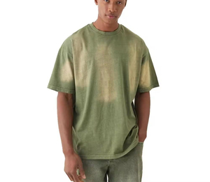Camiseta de Hombre de Alta Calidad con Lavado Ácido, 100% Algodón, Estilo Vintage, Corte Holgado, Manga Corta, Ropa Casual Urbana - Product Image 3