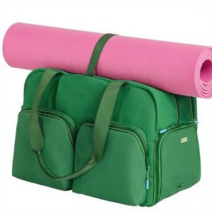 Sac de sport pliable en nylon vert unisexe – Sac de grande capacité pour la gym, les voyages, le sport et le fitness avec compartiment à chaussures - Product Image 1