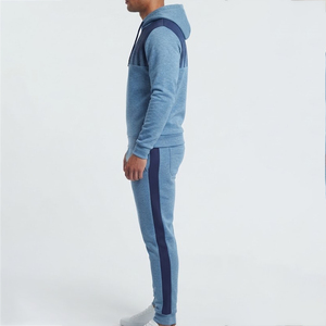 Ensemble de survêtement bleu à capuche pour garçons, personnalisé avec logo, manches longues, fermeture éclair, pantalon décontracté avec poches latérales, motif à pois, collection automne - Product Image 5