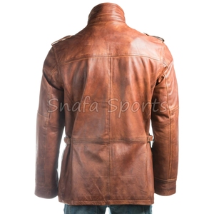 Men's Dark Brown <b>Sheepskin</b> Leather <b>Jacket</b> Winter Warm Sherpa Shearling Customized Leather <b>Jackets</b> For Men's - Product Image 5