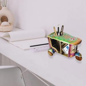 ที่ใส่ปากกาเหล็กหลากสีสัน งานฝีมือสุดหรู สไตล์วินเทจ ใช้จัดระเบียบโต๊ะทำงาน วางนามบัตร ของตกแต่งบ้าน/ออฟฟิศ ของขวัญเทศกาลดีวาลี - Product Image 3