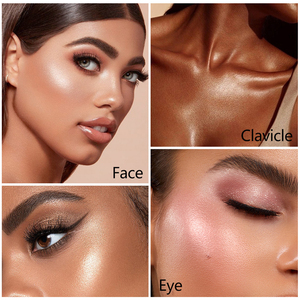 Paleta de Iluminadores Brillantes, Alta Pigmentación, Fácil de Aplicar, Resistente al Agua, Rosa, 9 Colores, Marca Privada - Product Image 5