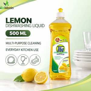 Liquide vaisselle au citron |   Détergent puissant pour la cuisine, nettoyant à haute mousse pour la vaisselle, les ustensiles et les casseroles, 500 ml, en vrac - Product Image 5