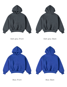 Sweat à capuche premium pour homme, en coton épais et lourd, de haute qualité, uni, surdimensionné, streetwear, logo personnalisé, sweat à capuche à enfiler - Product Image 5