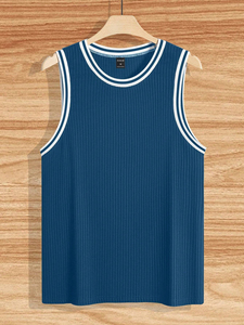 Nouveau débardeur de sport personnalisé pour homme, col en U, séchage rapide, côtelé, sans manches, pour musculation - Product Image 4