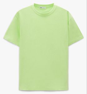 T-shirt Homme Vert Menthe Oversize en Coton Tricoté à Manches Courtes Col Rond, Personnalisable, Style Décontracté Streetwear - Product Image 3