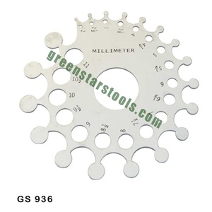 Jauge de pierres de style Baker, outil de mesure circulaire en aluminium, jauge de taille de pierres pour bijoux, outil de bijoutier pour carats et millimètres |   Numéro d'article GS-936 - Product Image 1