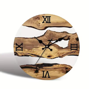 Top Selling Epoxy Resin and Wood <b>Wall</b> <b>Clock</b> Home and Office <b>Wall</b> Decorative Custom Handmade <b>Modern</b> Style Minimalist <b>Clock</b> - Product Image 5