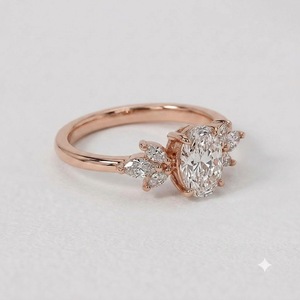 Anillo de Compromiso con Certificado IGI VBSR-267, Oro Rosa de 18K, Corte Ovalado de 2.24CT, Color E, Claridad VVS2, Diamante Ovalado Cultivado en Laboratorio, Anillo de Boda - Product Image 2