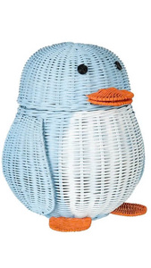 Nouveau design tendance, panier de rangement en rotin bleu en forme de pingouin, fait main, tissé, avec couvercle, en provenance du Vietnam, vente en gros - Product Image 4