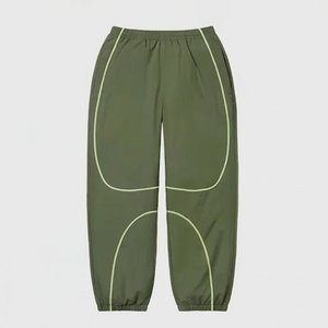 New Arrivals Custom Logo Green Mens Nylon <b>Wind</b> <b>Breaker</b> White Panel With Pant Set For Summer Active Wear Streetwear Zipper Jacket - Product Image 5