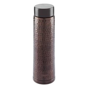 Botella de agua de cobre con superficie de panal, acabado en pátina oscura, reutilizable, a prueba de fugas, para el hogar, viajes y oficina. - Product Image 4
