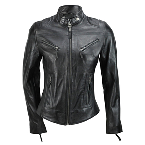 Chaqueta Bomber de Cuero Vacuno Genuino para Mujer, Lino/Seda Teñido Liso, Corte Ajustado, Logotipo Personalizado, Precio de Fábrica, Venta al Por Mayor OEM - Product Image 1
