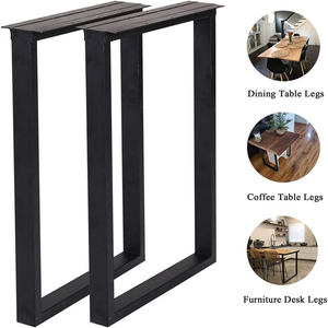 Set of 2 Metal <b>Dining</b> Furniture Legs with Easy Installation, Rectangular Metal Furniture Legs, Cap 2204lb DIY EDPTBL005 - Product Image 3