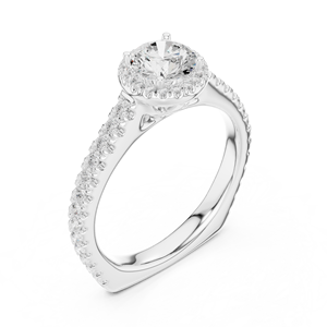 Anillo Solitario Halo de Diamantes Redondos Orbit Glow para Mujer, Oro 10k/14k/18k/Plata, Piedra Central Cultivada en Laboratorio, Joyería Fina, Regalo - Product Image 4
