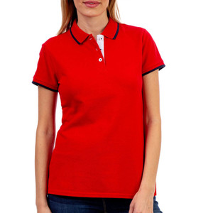 WHOLESALE Women 100%Cotton Polo T Shirt With Patch Logo for Ladies Polo Golf Polo T Shirt - Product Image 2