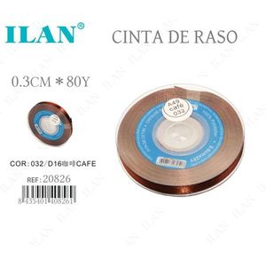Nastro in Raso ILAN 0,3 Cm 80 Iarde Colore Caffè D16 - Product Image 1